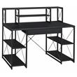 ACME Amiel Wooden 1-Drawer Writing Desk with Small Hutch in Black