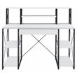 ACME Amiel Wooden 1-Drawer Writing Desk with Small Hutch in White and Black