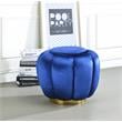 ACME Heiress Velvet Upholstered Ottoman with Metal Base in Sapphire Blue