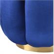 ACME Heiress Velvet Upholstered Ottoman with Metal Base in Sapphire Blue
