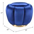 ACME Heiress Velvet Upholstered Ottoman with Metal Base in Sapphire Blue
