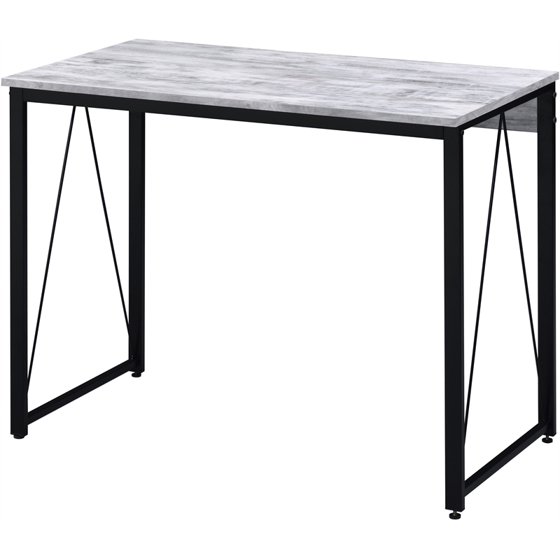 ACME Zaidin Wooden Rectangle Top Writing Desk in Antique White and Black