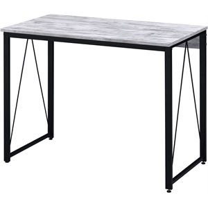 ACME Zaidin Wooden Rectangle Top Writing Desk in Antique White and Black