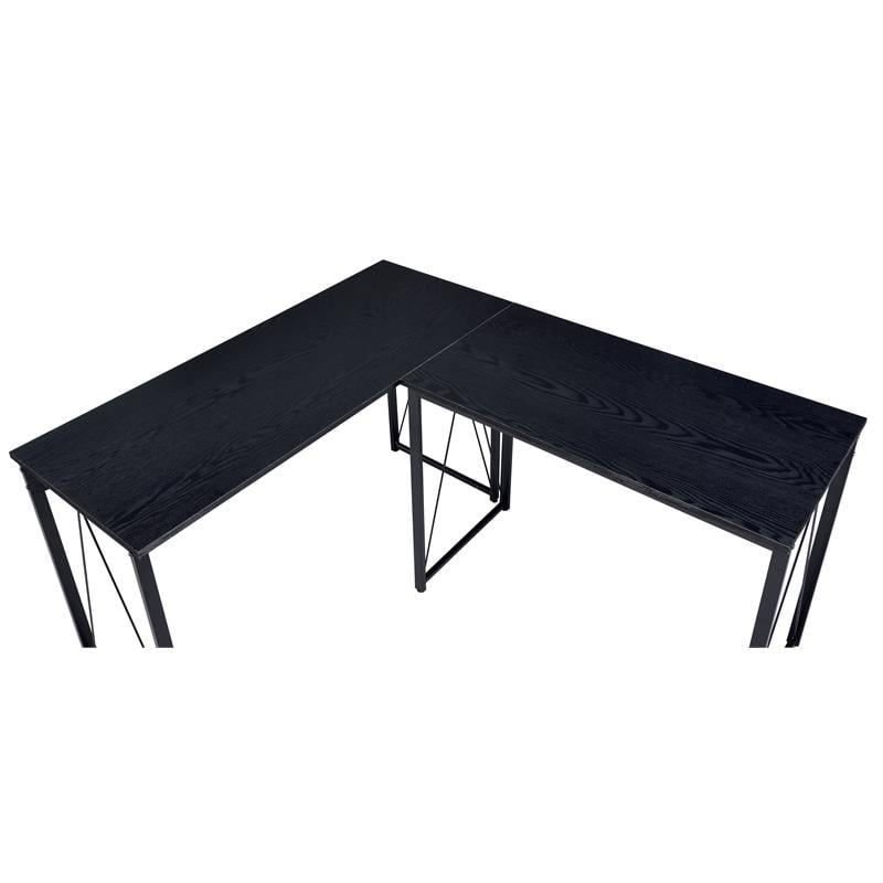 ACME Zaidin Wooden Rectangle Top Writing Desk with Metal Sled Base in Black