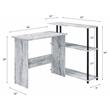 ACME Ievi Wooden Top Writing Desk with Bookcase in Antique White and Black
