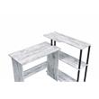 ACME Ievi Wooden Top Writing Desk with Bookcase in Antique White and Black