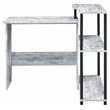 ACME Ievi Wooden Top Writing Desk with Bookcase in Antique White and Black