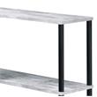 ACME Ievi Wooden Top Writing Desk with Bookcase in Antique White and Black