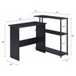 ACME Ievi Wooden Top Writing Desk with Built-in Right Side Bookcase in Black