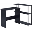 ACME Ievi Wooden Top Writing Desk with Built-in Right Side Bookcase in Black