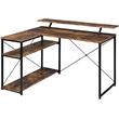 ACME Furniture Drebo 3-Shelf Wood & Metal Writing Desk in Weathered Oak/Black