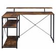 ACME Furniture Drebo 3-Shelf Wood & Metal Writing Desk in Weathered Oak/Black