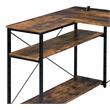 ACME Furniture Drebo 3-Shelf Wood & Metal Writing Desk in Weathered Oak/Black
