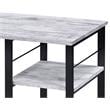 ACME Vadna Wooden Top 2-Shelf Writing Desk in Antique White and Black