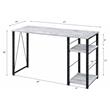 ACME Vadna Wooden Top 2-Shelf Writing Desk in Antique White and Black