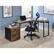 ACME Furniture Zetri Wood & Metal Writing Desk in Weathered Oak and Black