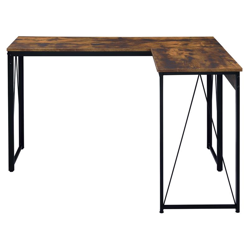 ACME Furniture Zetri Wood & Metal Writing Desk in Weathered Oak and Black