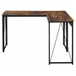 ACME Furniture Zetri Wood & Metal Writing Desk in Weathered Oak and Black