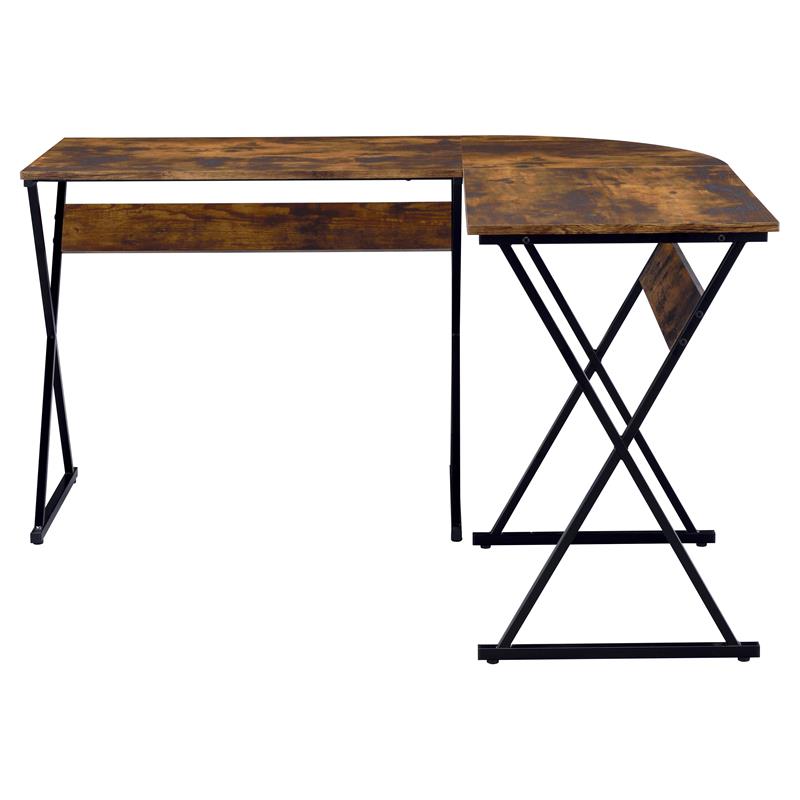 ACME Zafiri Wooden Top Writing Desk in Weathered Oak and Black