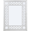 ACME Varian Rectangular Wooden Frame Mirror in Mirrored and Antique Platinum