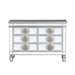ACME Varian 6-Drawer Wooden Server in Mirrored and Antique Platinum