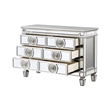 ACME Varian 6-Drawer Wooden Server in Mirrored and Antique Platinum