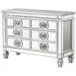 ACME Varian 6-Drawer Wooden Server in Mirrored and Antique Platinum