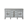 ACME Varian 6-Drawer Wooden Server with 2 Doors in Mirrored and Antique Platinum