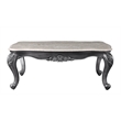 ACME Ariadne Rectangular Marble Top Wooden Coffee Table in Platinum Gray