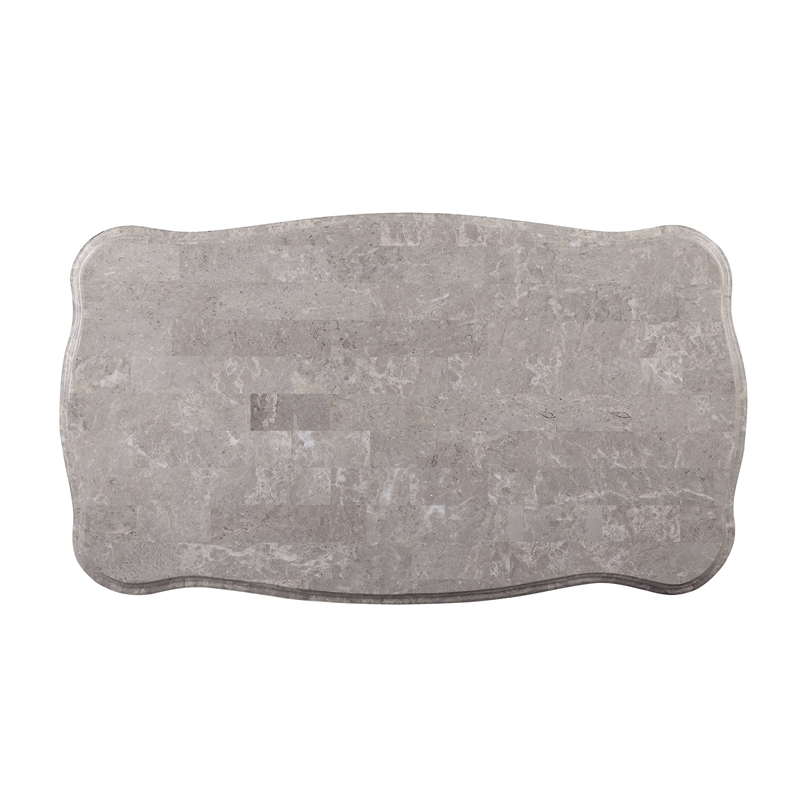ACME Ariadne Rectangular Marble Top Wooden Coffee Table in Platinum Gray