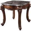ACME Miyeon Rectangular Marble Top End Table in Marble and Cherry