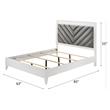 ACME Chelsie Wooden Queen Bed with Velvet Headboard in Gray and White