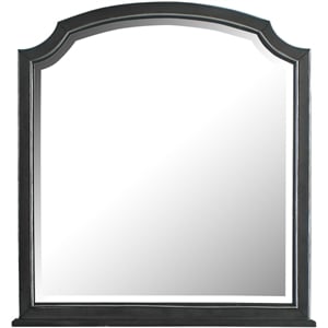 ACME House Beatrice Wooden Arched Frame Mirror with Beveled Edge in Charcoal