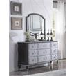 ACME House Beatrice Wooden Arched Frame Mirror with Beveled Edge in Charcoal