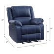ACME Zuriel Faux Leather Power Recliner with Pillow Top Armrest in Blue