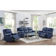 ACME Zuriel Faux Leather Power Recliner with Pillow Top Armrest in Blue