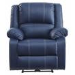 ACME Zuriel Faux Leather Power Recliner with Pillow Top Armrest in Blue