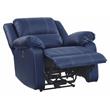 ACME Zuriel Faux Leather Power Recliner with Pillow Top Armrest in Blue
