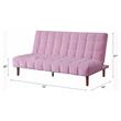 ACME Yolandi  Velvet Tufted Adjustable Sofa in Pink and Dark Walnut