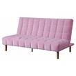 ACME Yolandi  Velvet Tufted Adjustable Sofa in Pink and Dark Walnut