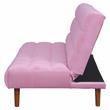 ACME Yolandi  Velvet Tufted Adjustable Sofa in Pink and Dark Walnut