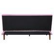ACME Yolandi  Velvet Tufted Adjustable Sofa in Pink and Dark Walnut