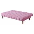 ACME Yolandi  Velvet Tufted Adjustable Sofa in Pink and Dark Walnut