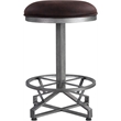 ACME Evangeline Fabric  Round Counter Height Stool in Rustic Brown and Black