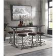 ACME Evangeline Fabric  Round Counter Height Stool in Rustic Brown and Black