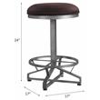 ACME Evangeline Fabric  Round Counter Height Stool in Rustic Brown and Black
