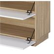 ACME Hewett Wooden Shoe Cabinet with 10 Metal Hooks in Light Oak and White