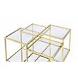 ACME Uchenna Glass Top Coffee Table with Metal Frame in Clear Glass and Gold