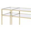 ACME Uchenna Glass Sofa Table with Metal Frame in Clear and Gold