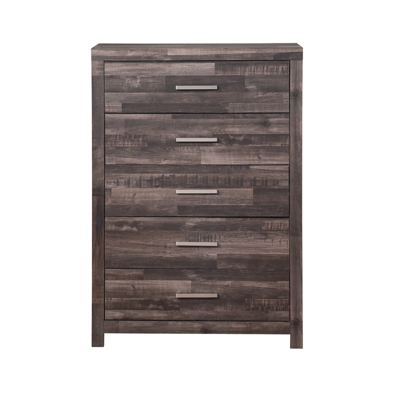 ACME Juniper Modern Composite Wood 5-Drawer Bedroom Chest in Dark Cherry